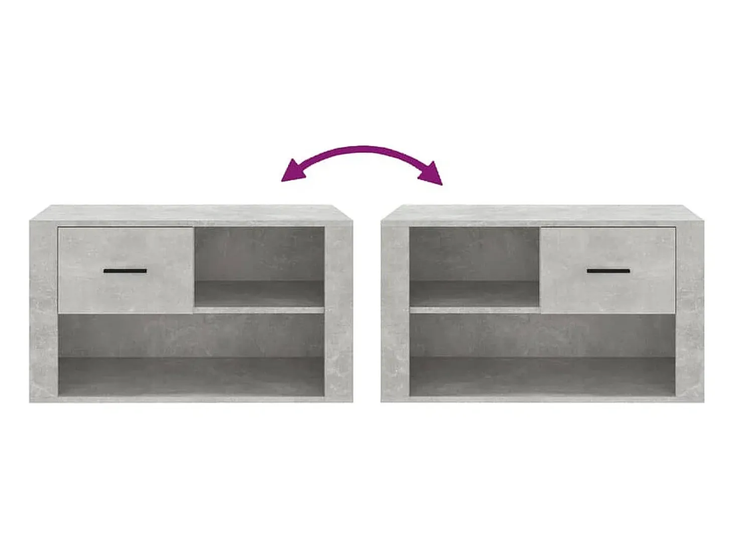 Zapatero gris hormigón 80x35x45 cm Madera de ingeniería