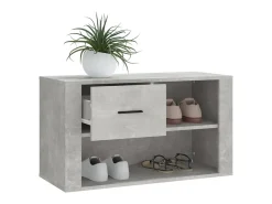 Zapatero gris hormigón 80x35x45 cm Madera de ingeniería
