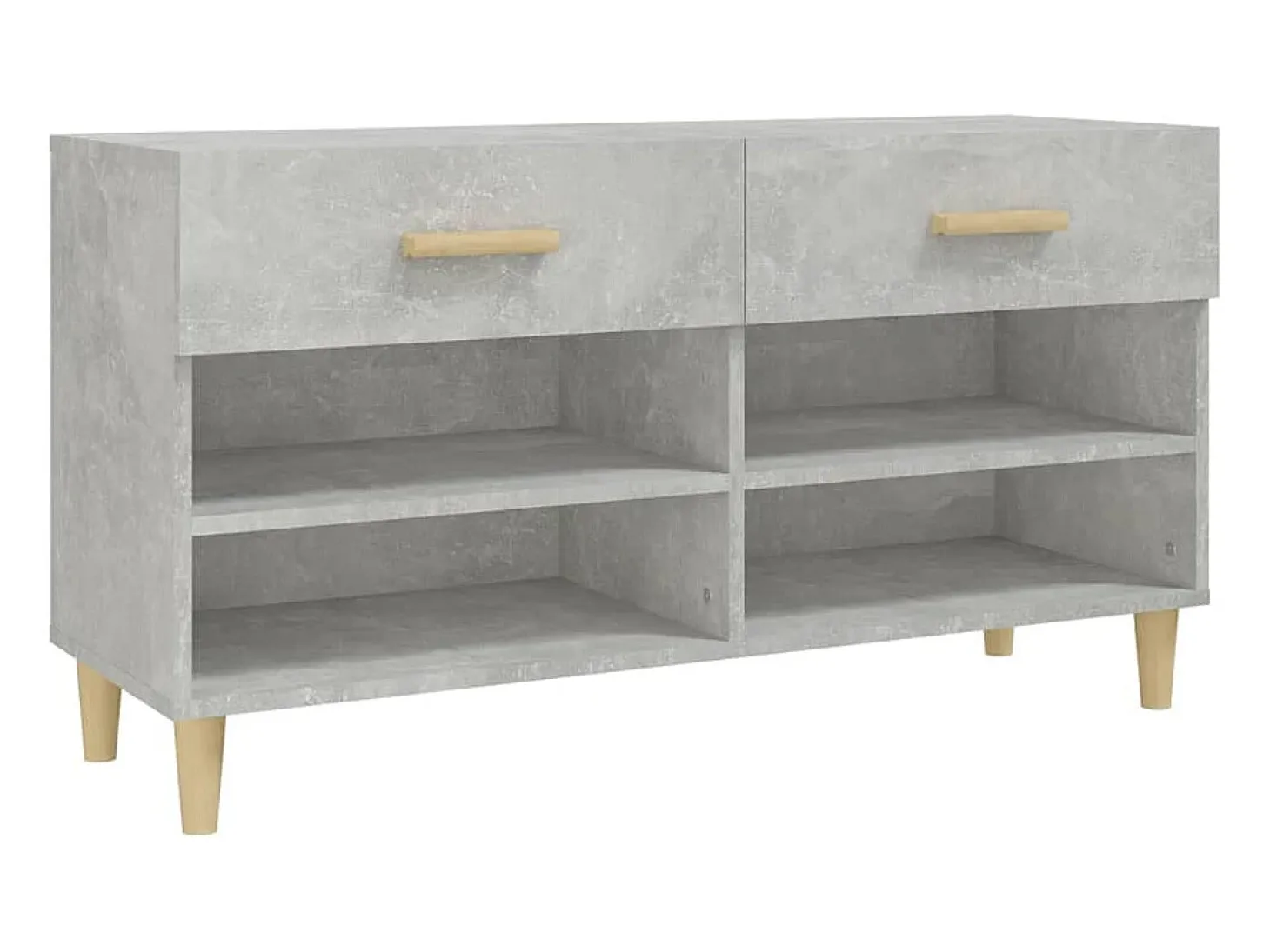 Zapatero gris hormigón 102x35x55 cm Madera de ingeniería