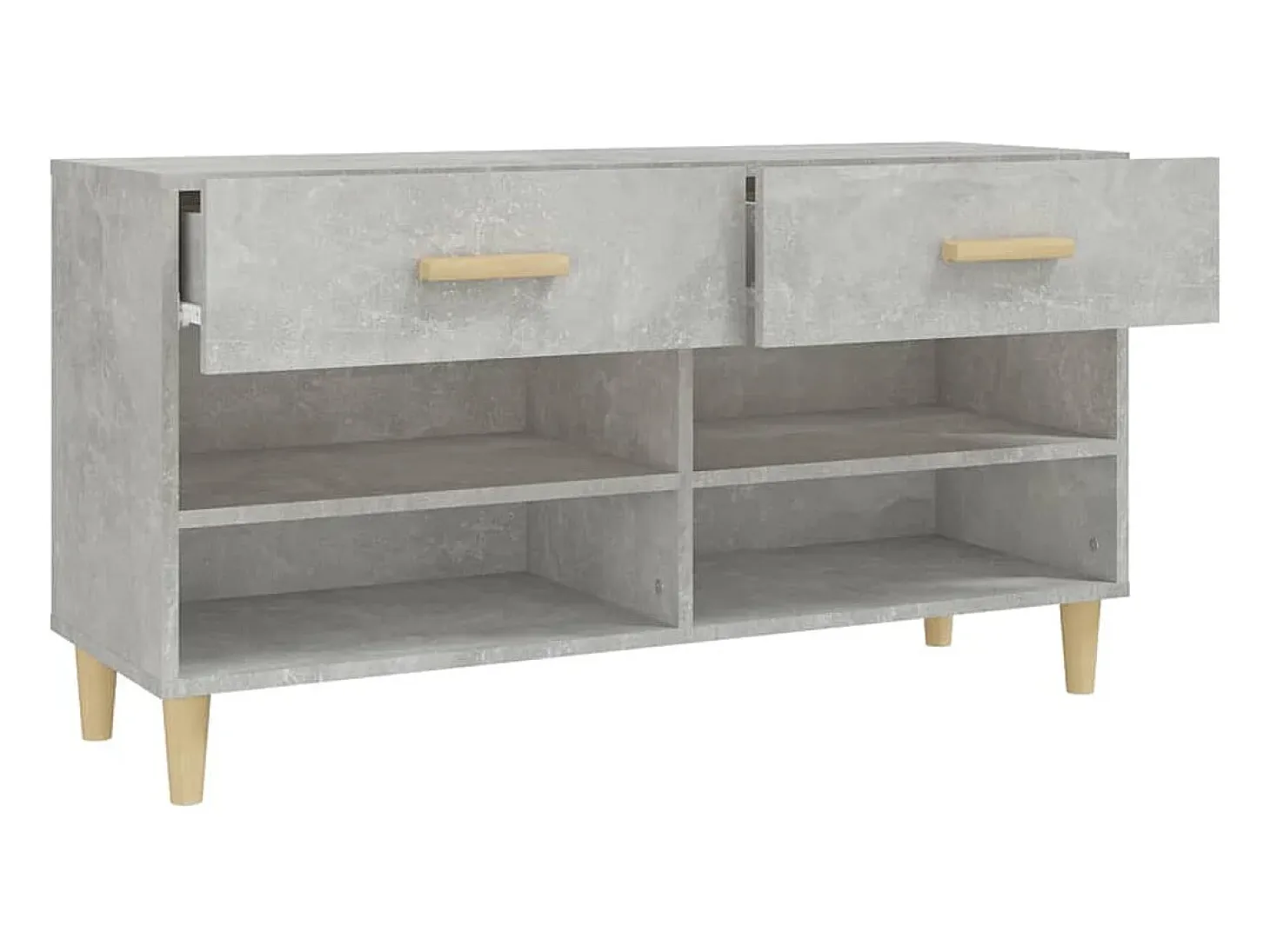 Zapatero gris hormigón 102x35x55 cm Madera de ingeniería