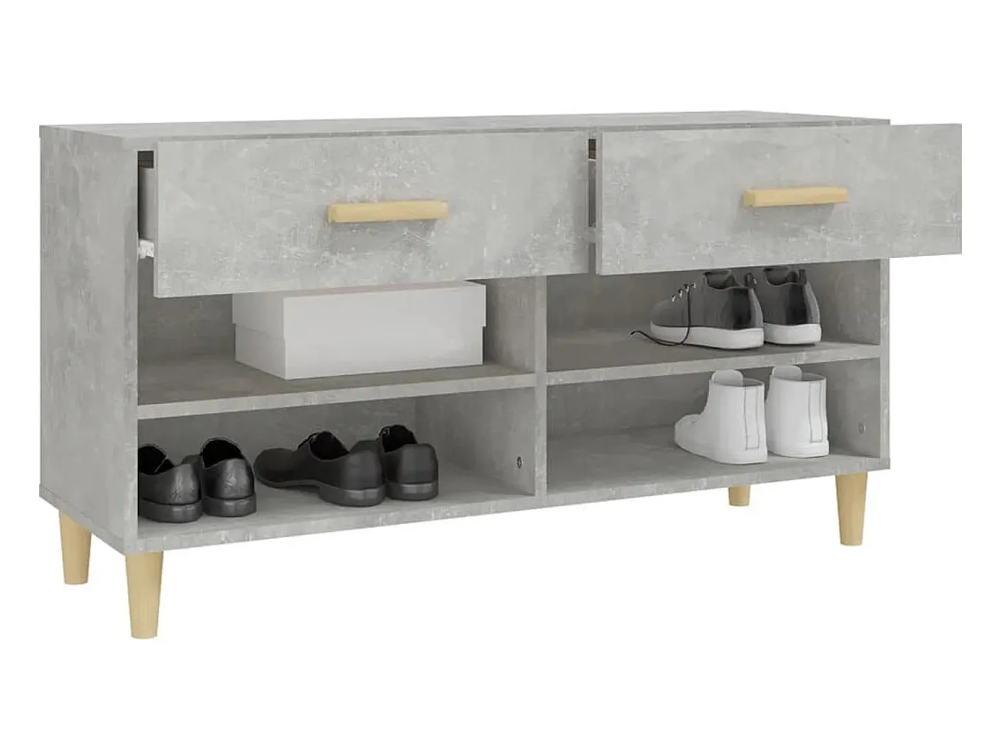 Zapatero gris hormigón 102x35x55 cm Madera de ingeniería