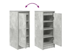 Zapatero gris hormigón 29,5x34x76 cm madera de ingeniería