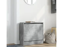 Zapatero gris hormigón 60x21x57 cm madera de ingeniería