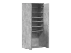 Zapatero gris hormigón 80x39x178 cm Madera de ingeniería