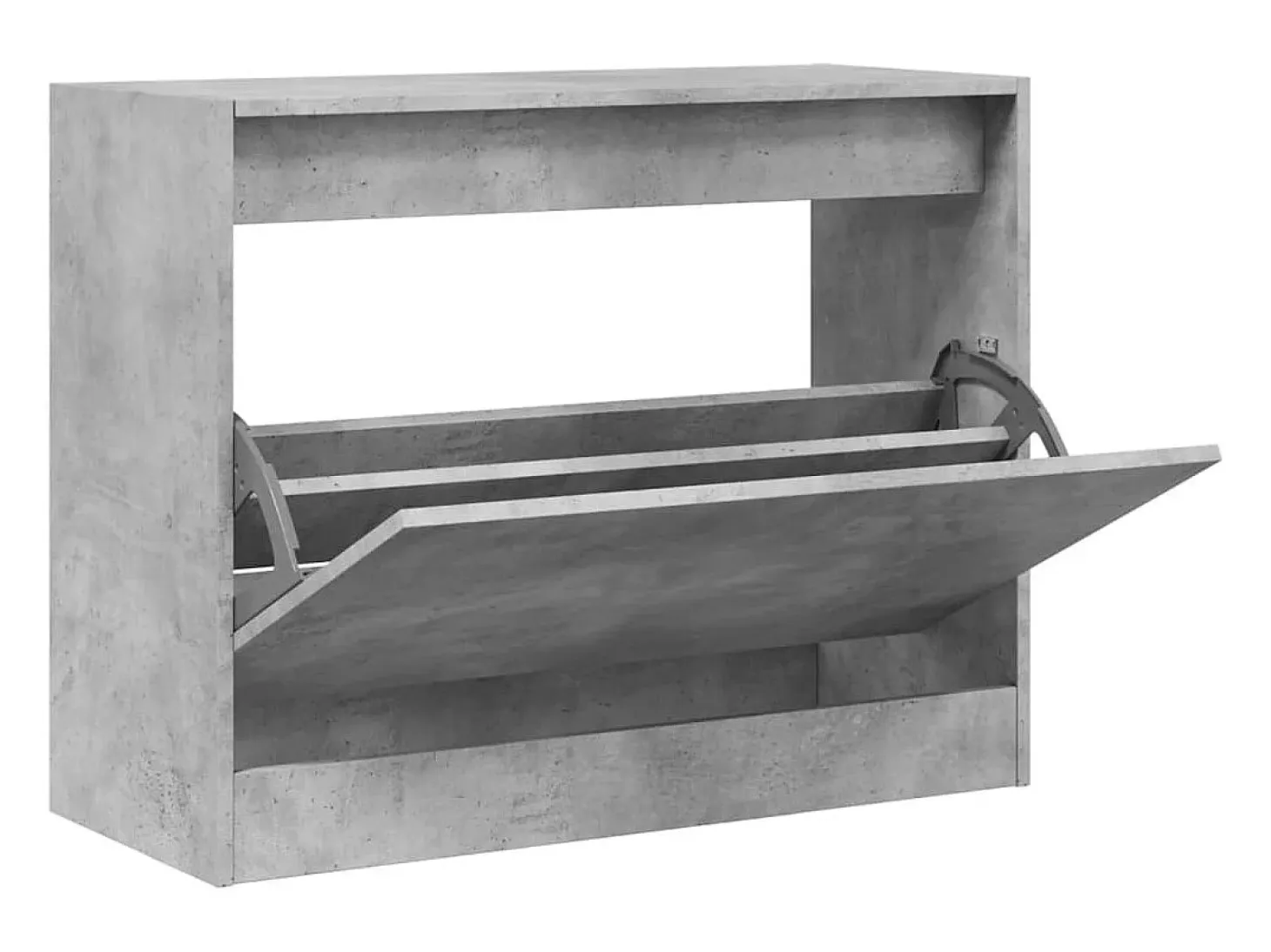 Zapatero gris hormigón 80x34x63 cm madera de ingeniería