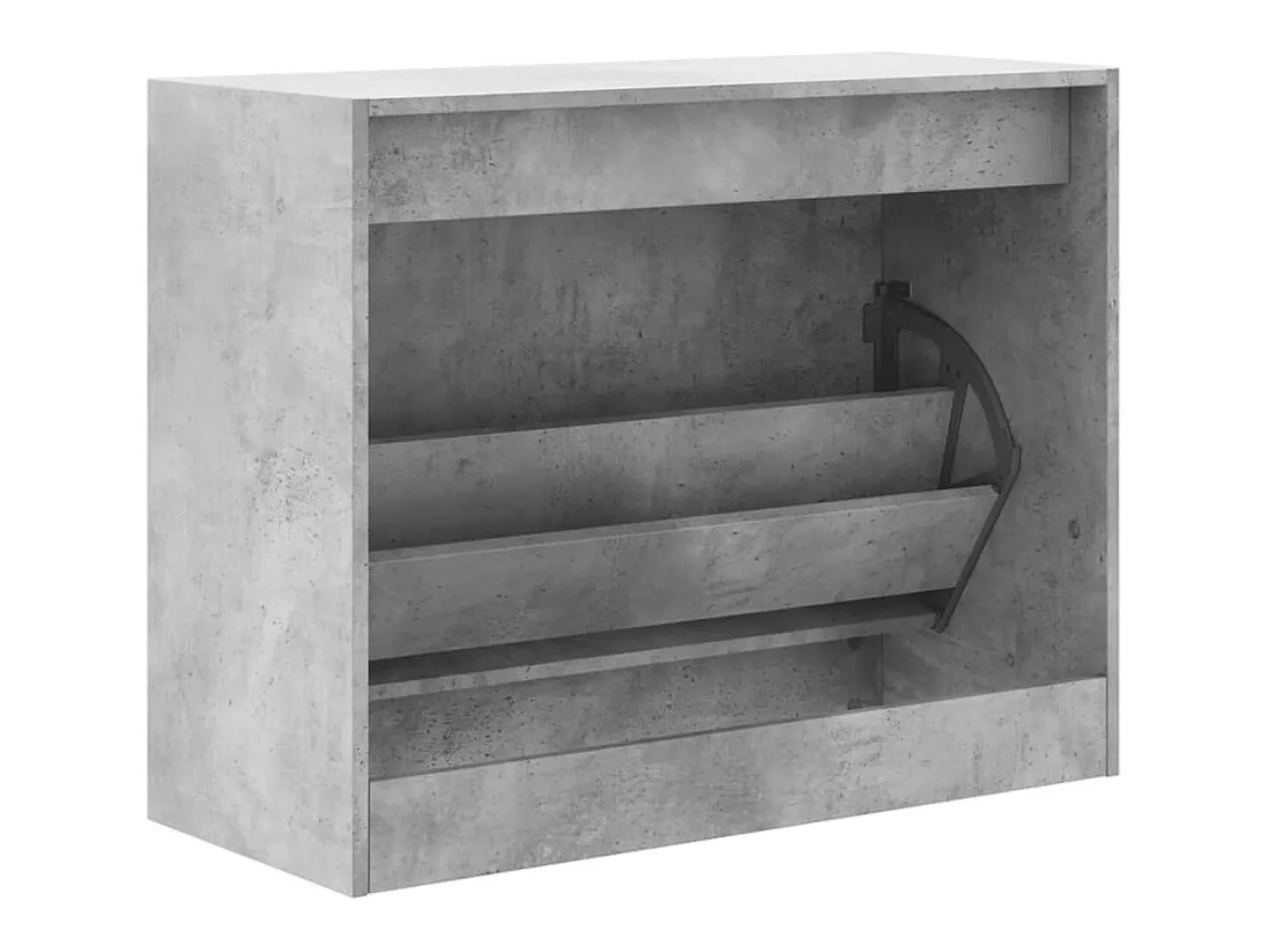 Zapatero gris hormigón 80x34x63 cm madera de ingeniería