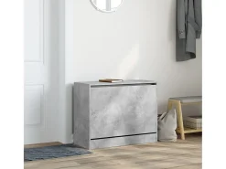 Zapatero gris hormigón 80x34x63 cm madera de ingeniería