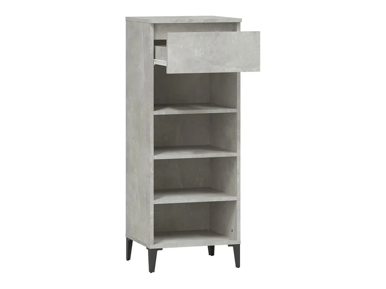 Zapatero Gris Hormigón 40x36x105 cm Madera de Ingeniería