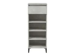 Zapatero Gris Hormigón 40x36x105 cm Madera de Ingeniería