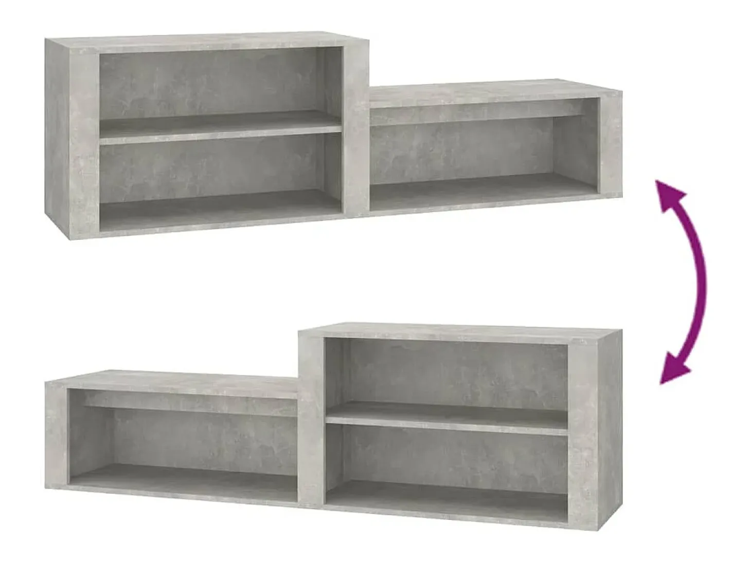 Zapatero gris hormigón 150x35x45 cm Madera de ingeniería