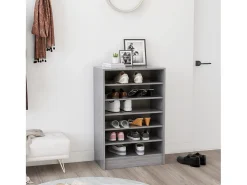 Zapatero gris hormigón 60x35x92 cm Madera de ingeniería