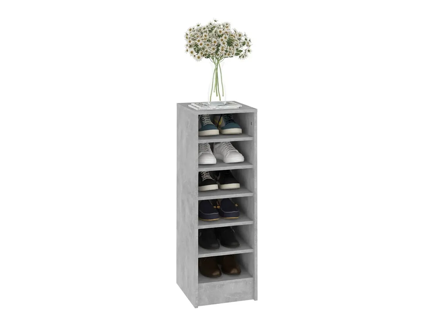 Zapatero Gris Hormigón 31,5x35x90 cm Madera de Ingeniería