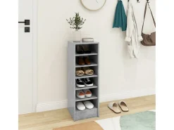 Zapatero Gris Hormigón 31,5x35x90 cm Madera de Ingeniería