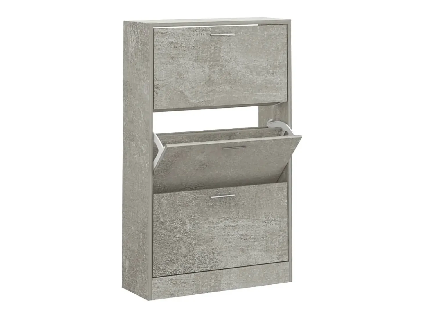 Zapatero gris hormigón 63x24x103 cm Madera de ingeniería