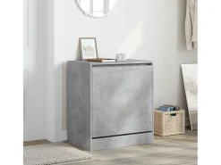 Zapatero gris hormigón 60x42x69 cm madera de ingeniería