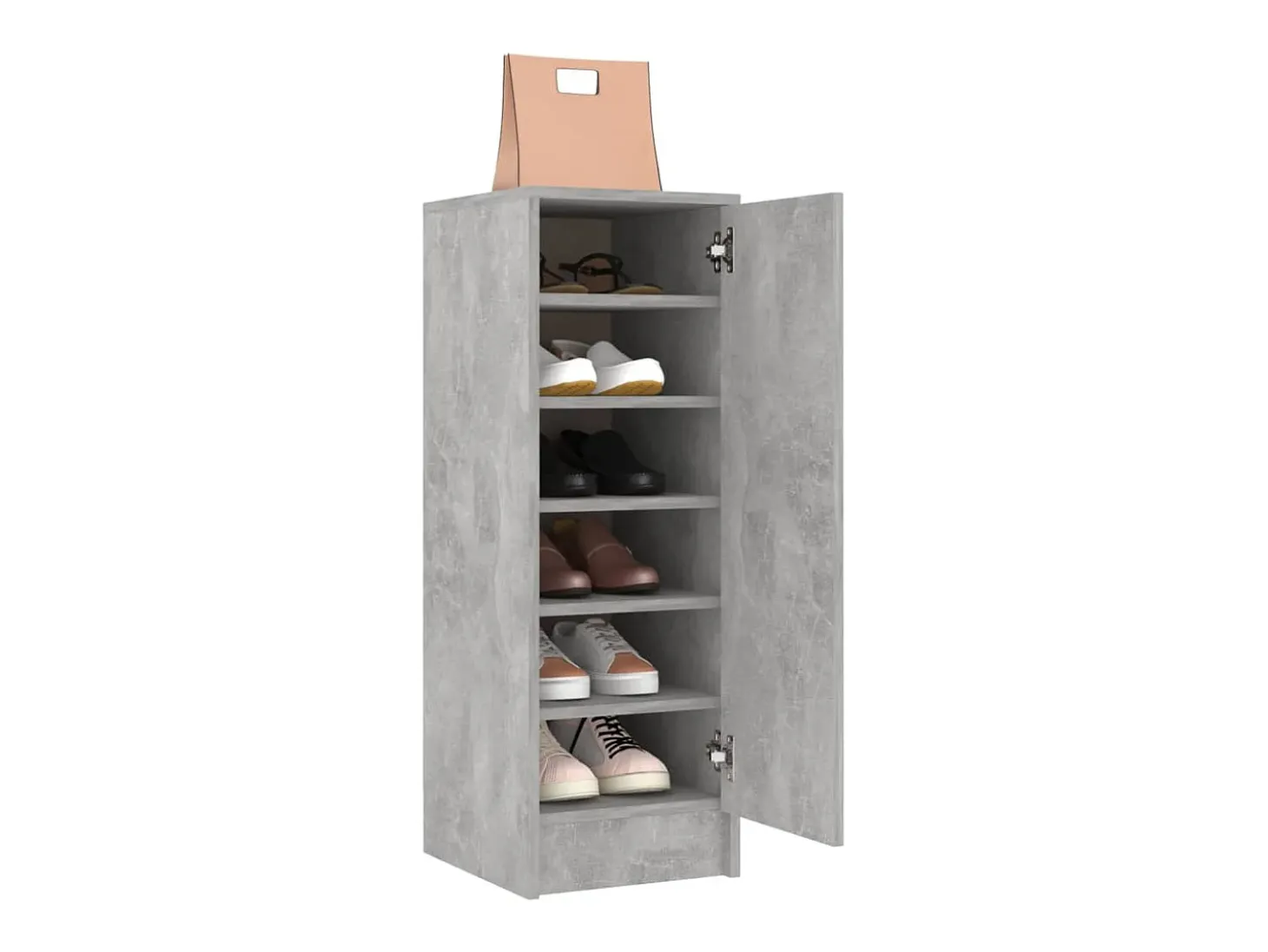 Zapatero gris hormigón 32x35x92 cm Madera de ingeniería
