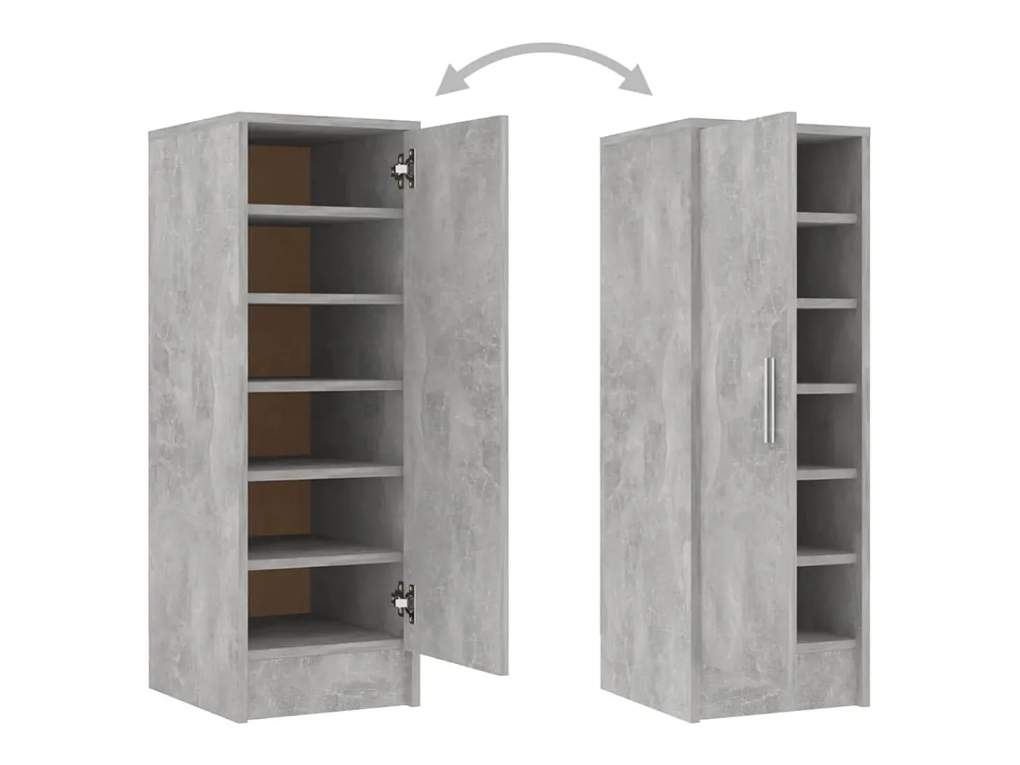 Zapatero gris hormigón 32x35x92 cm Madera de ingeniería