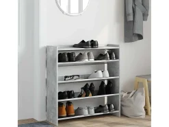 Zapatero gris hormigón 80x25x81 cm madera de ingeniería