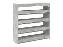 Zapatero gris hormigón 80x25x81 cm madera de ingeniería