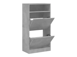Zapatero gris hormigón 60x34x116 cm madera de ingeniería