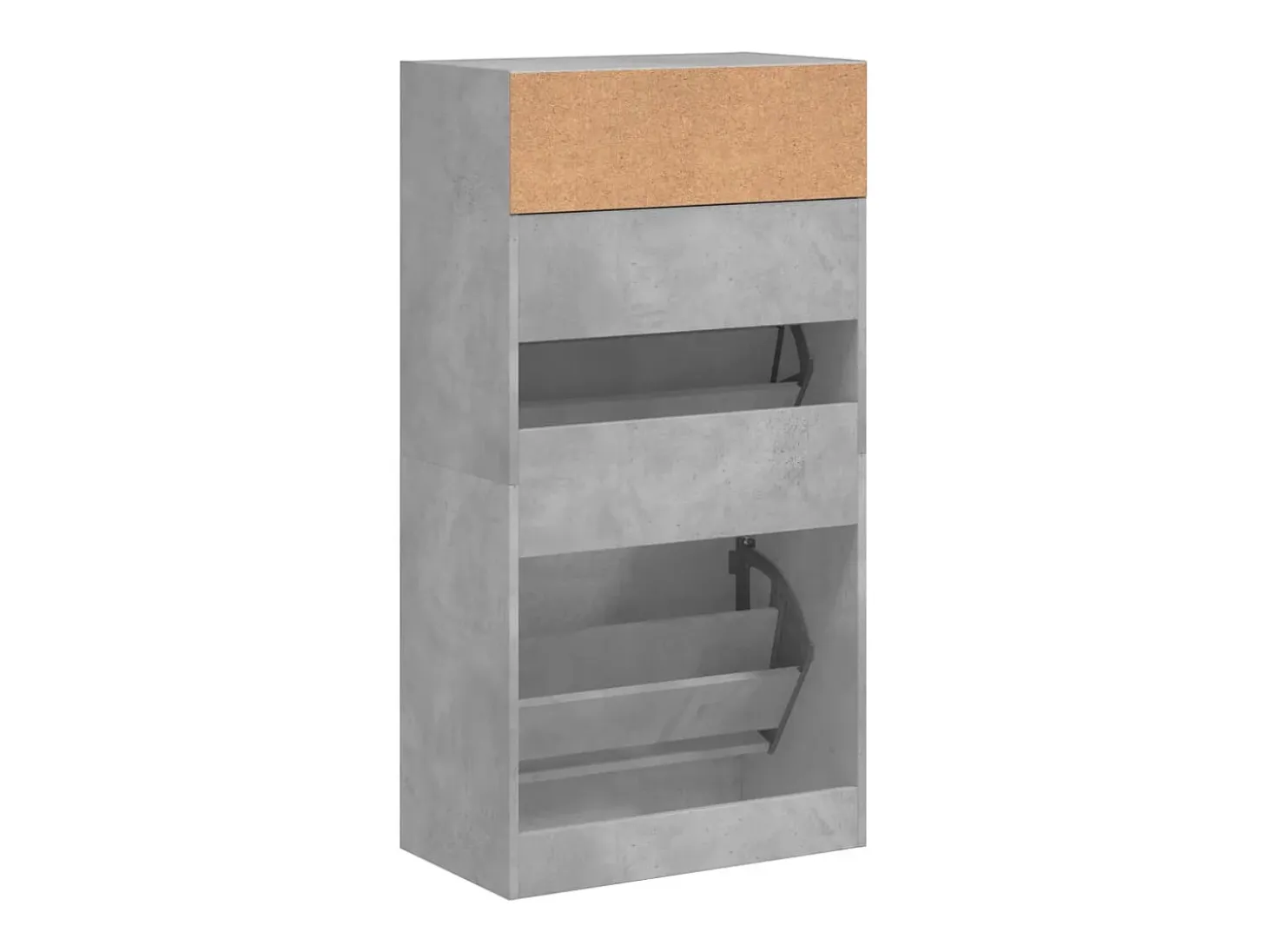 Zapatero gris hormigón 60x34x116 cm madera de ingeniería