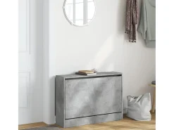 Zapatero gris hormigón 80x21x57 cm madera de ingeniería