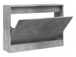Zapatero gris hormigón 80x21x57 cm madera de ingeniería