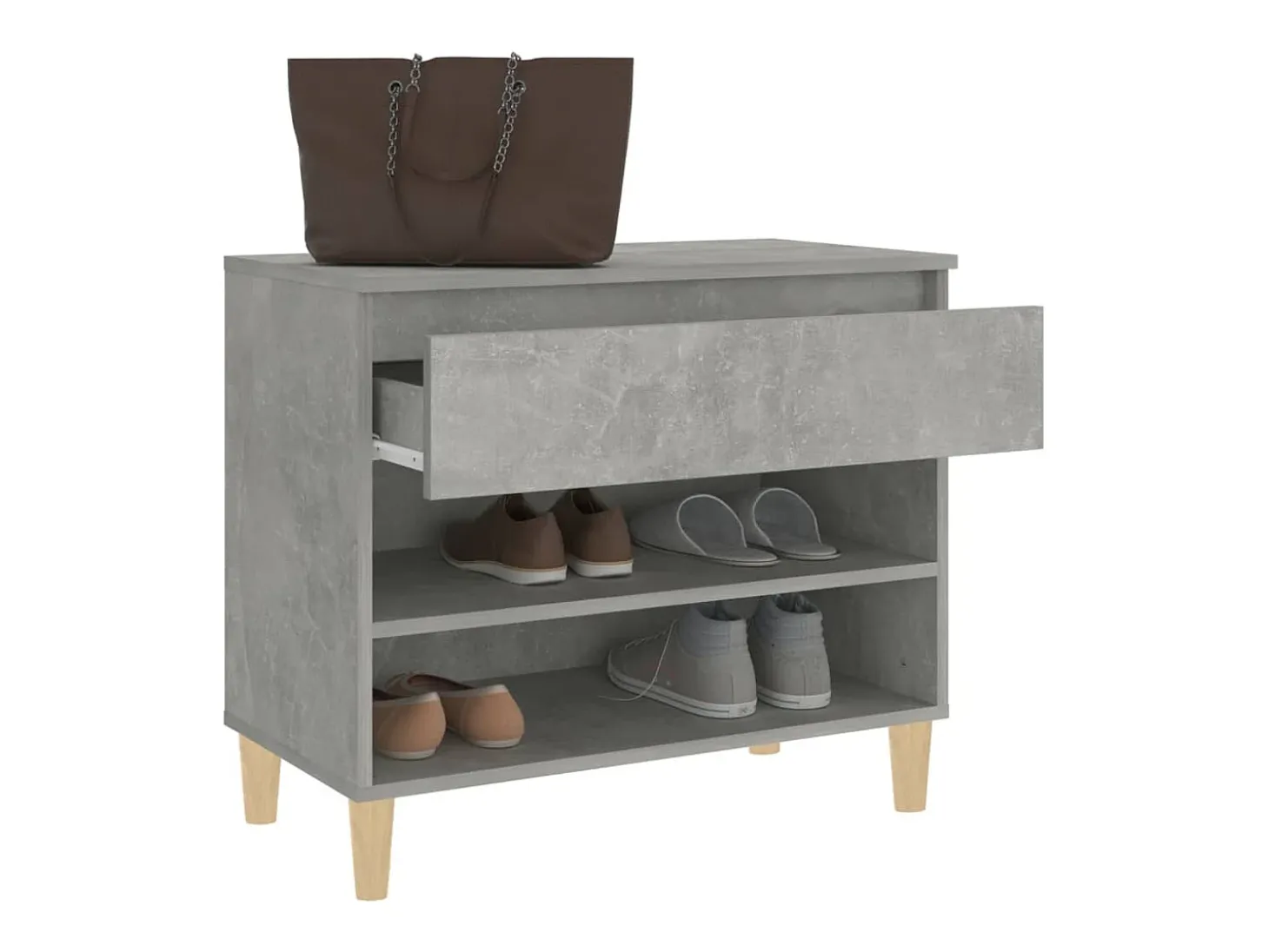 Zapatero gris hormigón 70x36x60 cm Madera de ingeniería