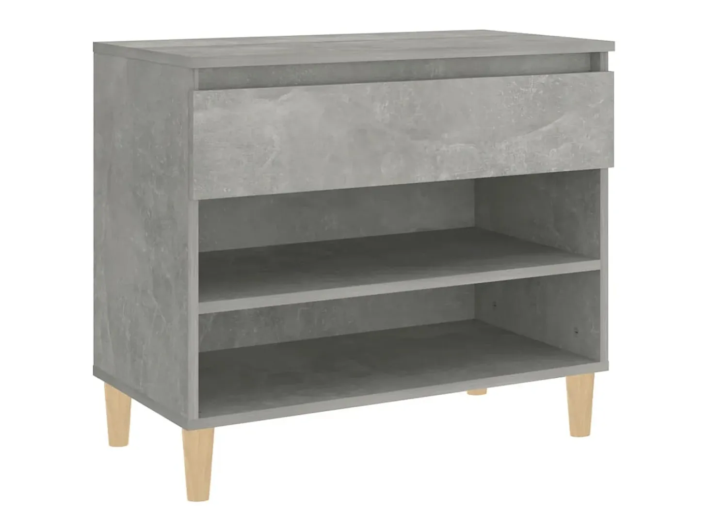 Zapatero gris hormigón 70x36x60 cm Madera de ingeniería