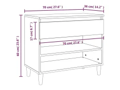 Zapatero gris hormigón 70x36x60 cm Madera de ingeniería
