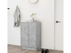 Zapatero gris hormigón 60x35x92 cm Madera de ingeniería