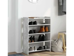 Zapatero gris hormigón 60x25x62 cm madera de ingeniería