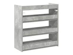 Zapatero gris hormigón 60x25x62 cm madera de ingeniería