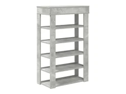 Zapatero gris hormigón 60x30x98 cm madera de ingeniería