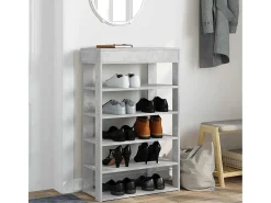 Zapatero gris hormigón 60x30x98 cm madera de ingeniería