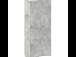 Zapatero Gris Hormigón 80x35,5x180 cm Madera de Ingeniería