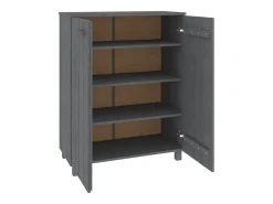 Zapatero Gris Oscuro 85x40x108 cm Pino Macizo