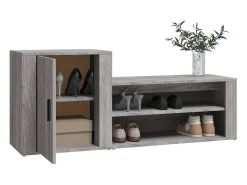 Zapatero gris Sonoma 130x35x54 cm Madera de ingeniería