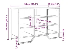 Zapatero gris Sonoma 90x38x61,5cm madera de ingeniería