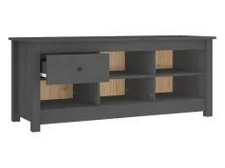 Zapatero gris 110x38x45,5 cm Madera maciza de pino