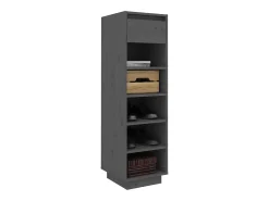 Zapatero gris 30x34x105 cm madera maciza de pino