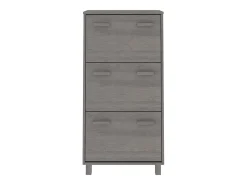 Zapatero HAMAR madera maciza pino gris claro 59,5x35x117 cm ES294612