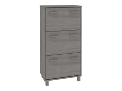 Zapatero HAMAR madera maciza pino gris claro 59,5x35x117 cm ES294612