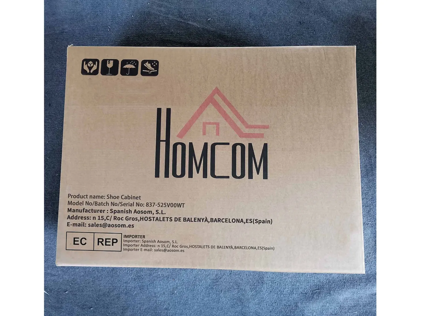 Zapatero Kiwita Homcom 2 cajones abatibles blanco 109x84x29 cm