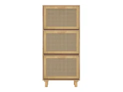 Zapatero madera contrachapada marrón ratán natural 52x25x115 cm ES902959