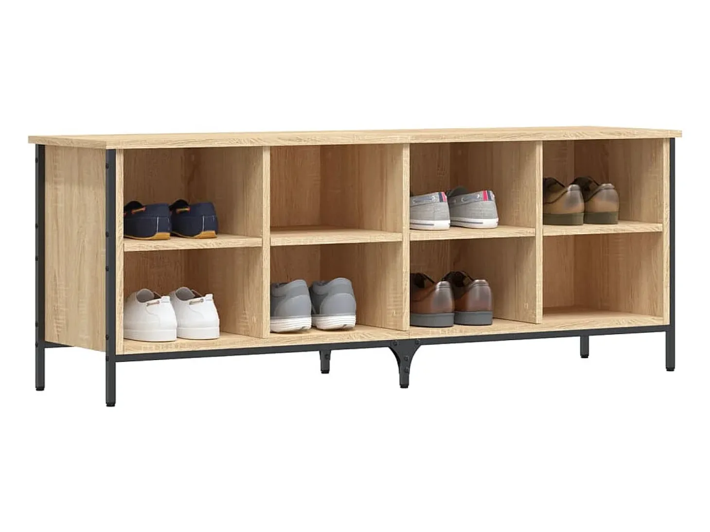 Zapatero madera de ingeniería roble Sonoma 131x35x50 cm ES356235