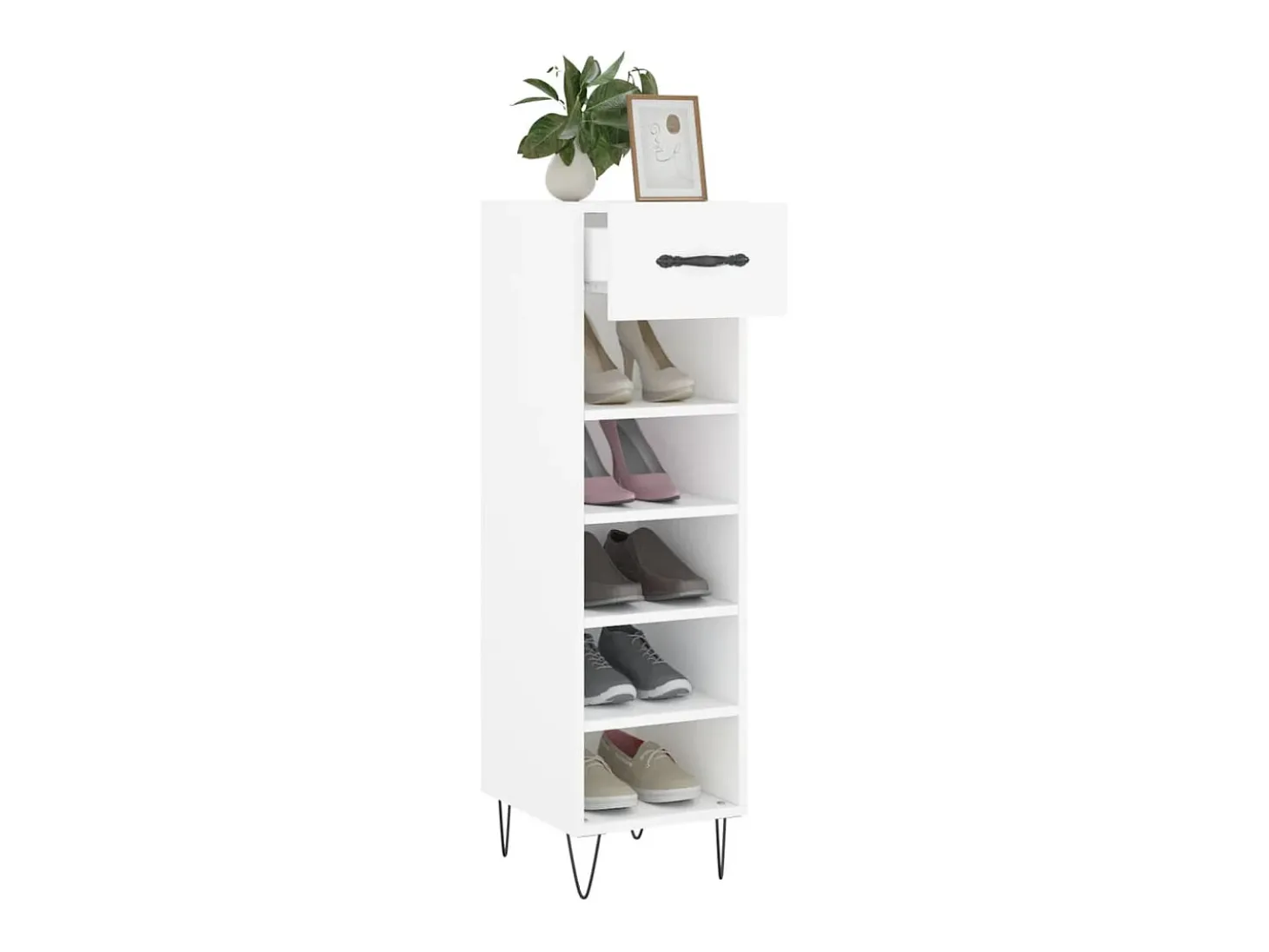 Zapatero madera de ingeniería blanco 30x35x105 cm ES320908