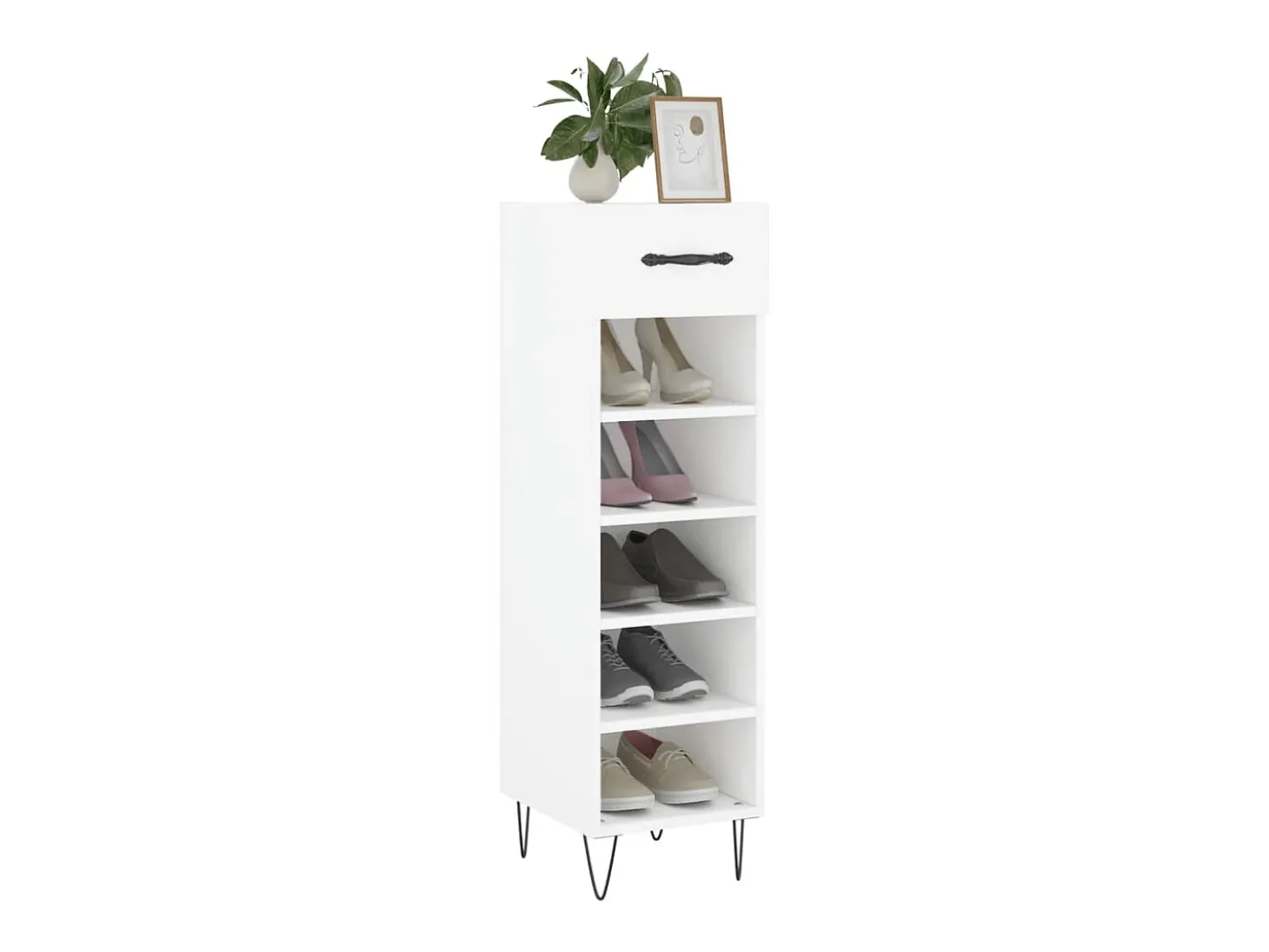 Zapatero madera de ingeniería blanco 30x35x105 cm ES320908