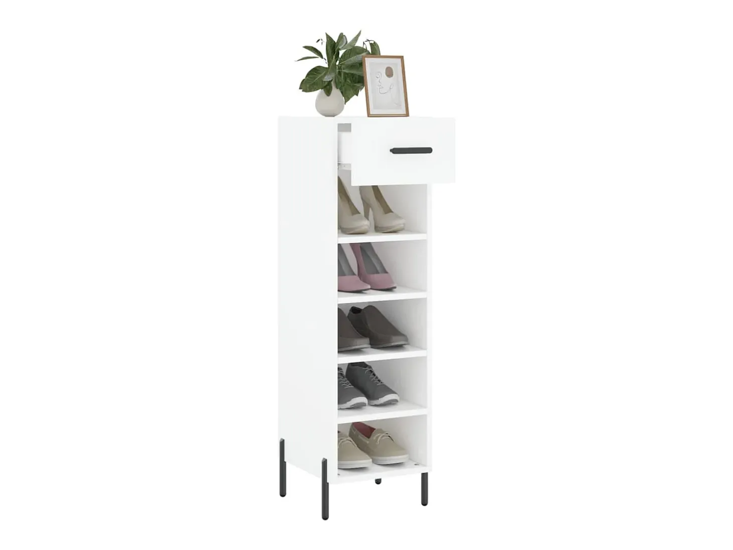 Zapatero madera de ingeniería blanco 30x35x105 cm ES460072