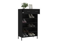 Zapatero madera de ingeniería negro 60x35x105 cm ES254093